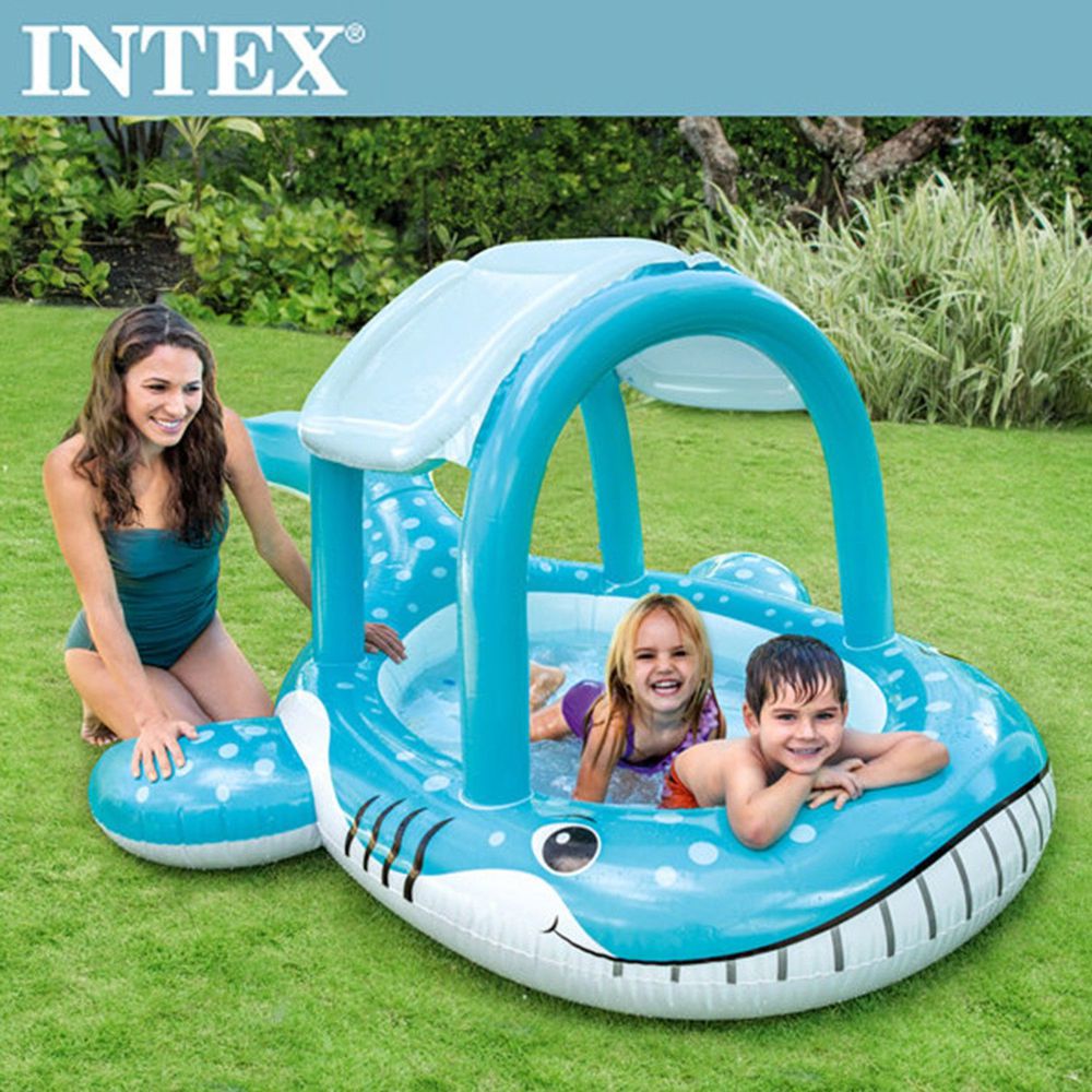INTEX - 鯨魚遮陽幼兒戲水池(120L)適用2歲+