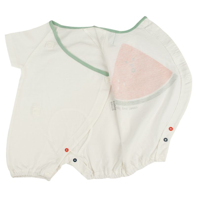 akachan honpo - 短袖兔裝-不露肚款-米白色 (50~60cm)