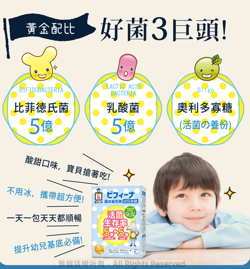 日本森下仁丹 - 『1元試吃』5+5晶球益生菌-幼兒保健體驗組(3入/份)-幼兒保健3日體驗