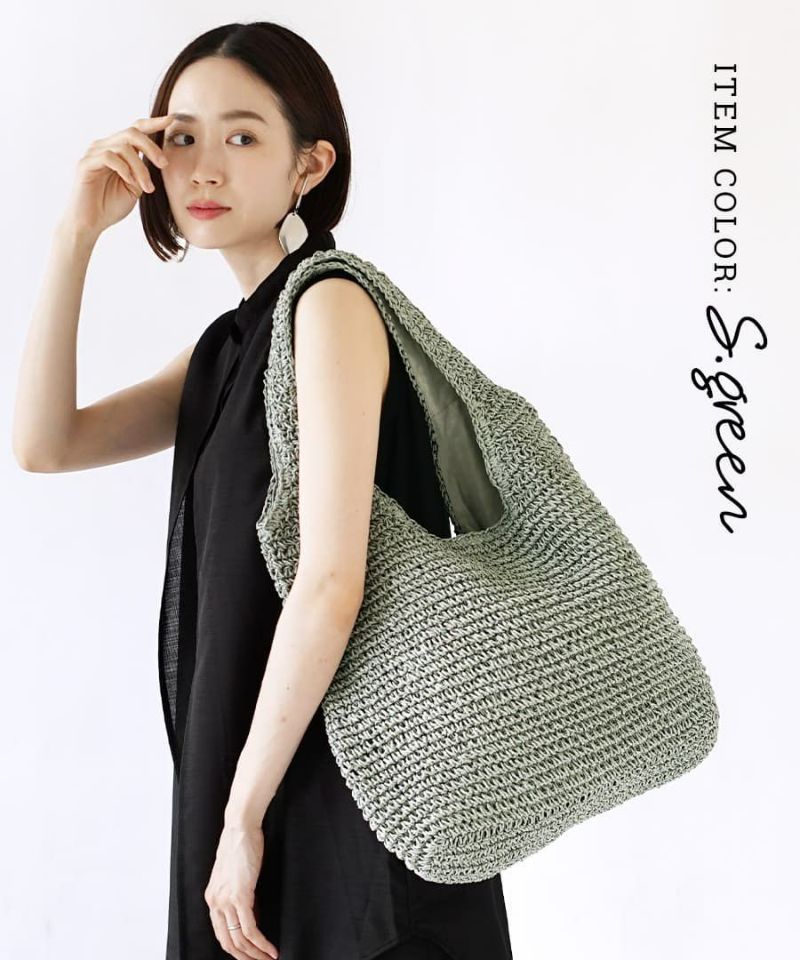 日本 zootie - 大容量清新肩背編織包-卡其