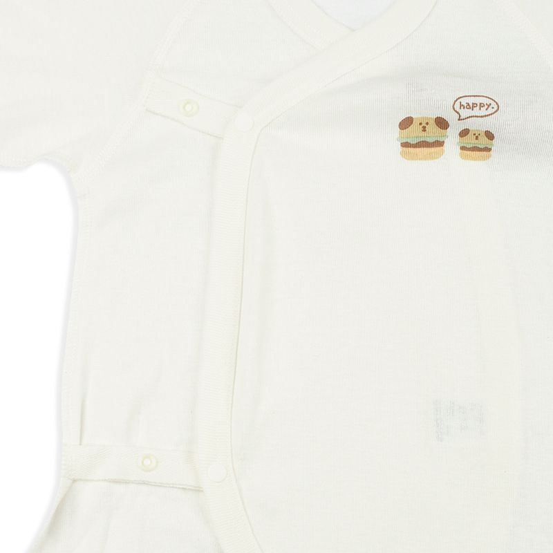 akachan honpo - 長袖新生兒內衣6件組-按釦款 吸水速乾+保濕-咖啡色 (肚衣:50cm;蝴蝶裝:50~60cm)