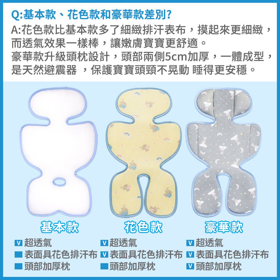 韓國 GIO Pillow - ICE SEAT 超透氣推車/汽座專用涼爽座墊-豪華款-A型(褲型)-淘氣瓢蟲