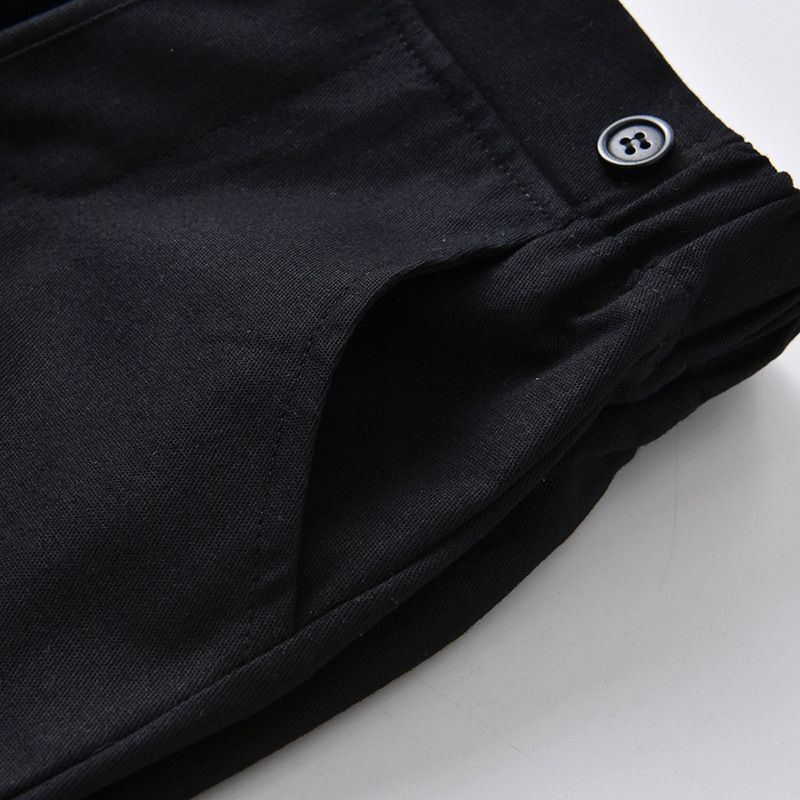 小紳士長袖套裝-千鳥格紋黑襯衫