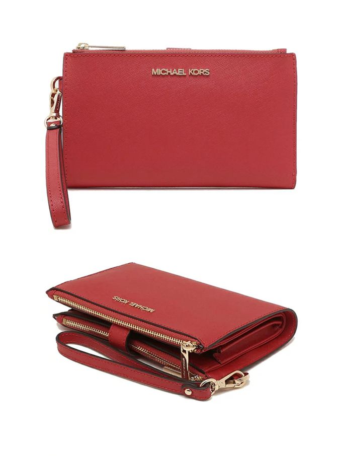 MICHAEL KORS - 防刮皮革雙層手機長夾 (紅)