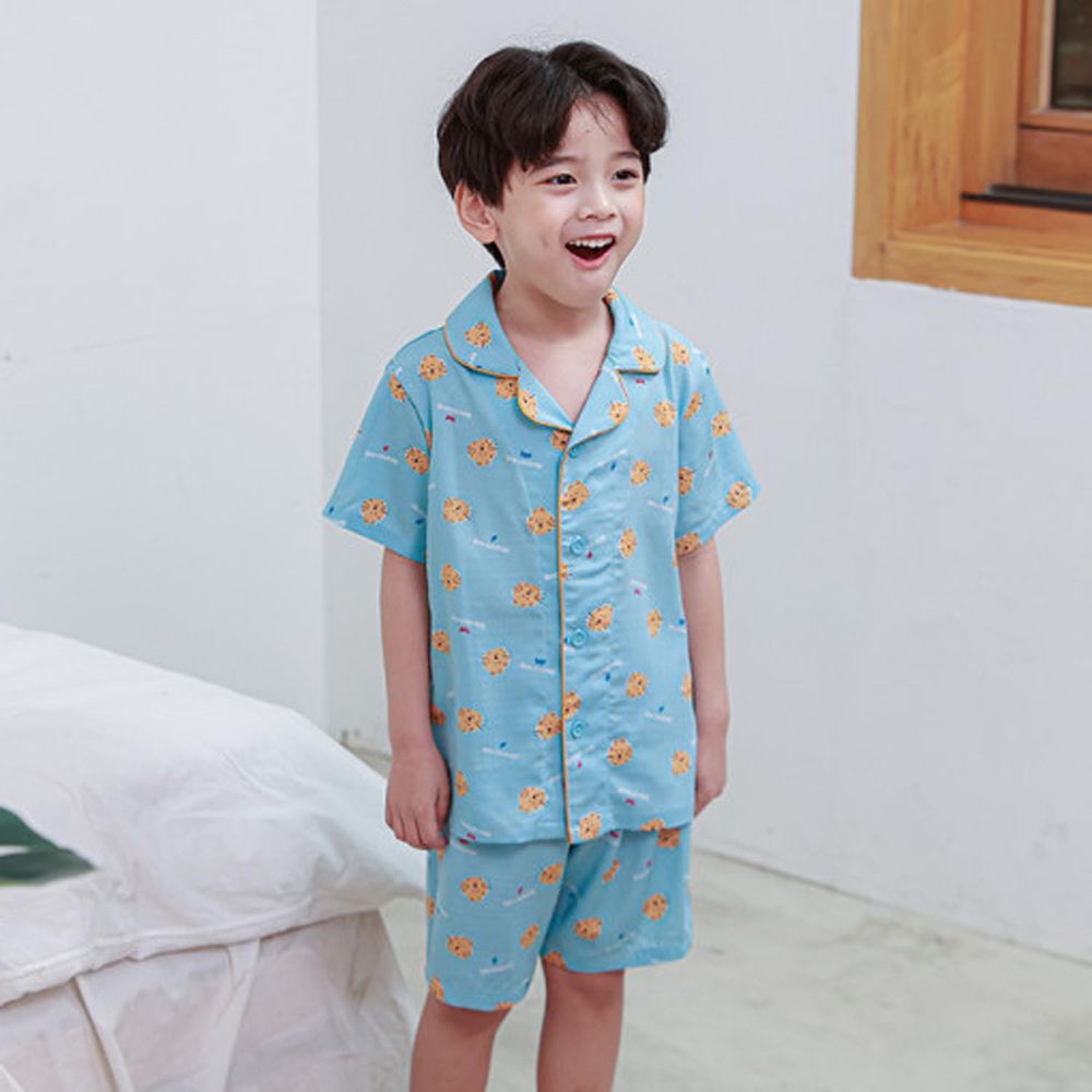 韓國 Ppippilong - 40支嫘縈涼感短袖睡衣套裝-可愛獵豹