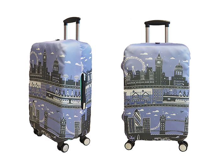 little chili - 繽紛行李箱套 L號-英國倫敦藍-28吋 -高68 寬51 厚度30cm