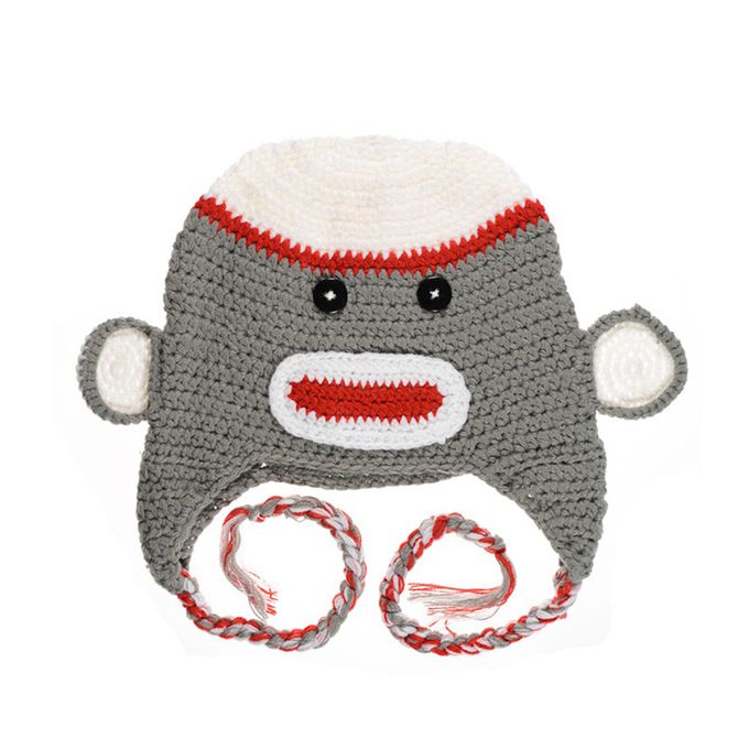 美國 juDanzy - 毛線帽-灰色猴子