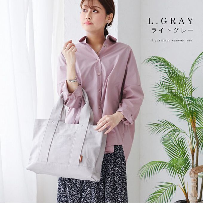 日本 LIZDAYS - 大容量多夾層帆布托特包(底部IC卡設計)-深咖啡x黑