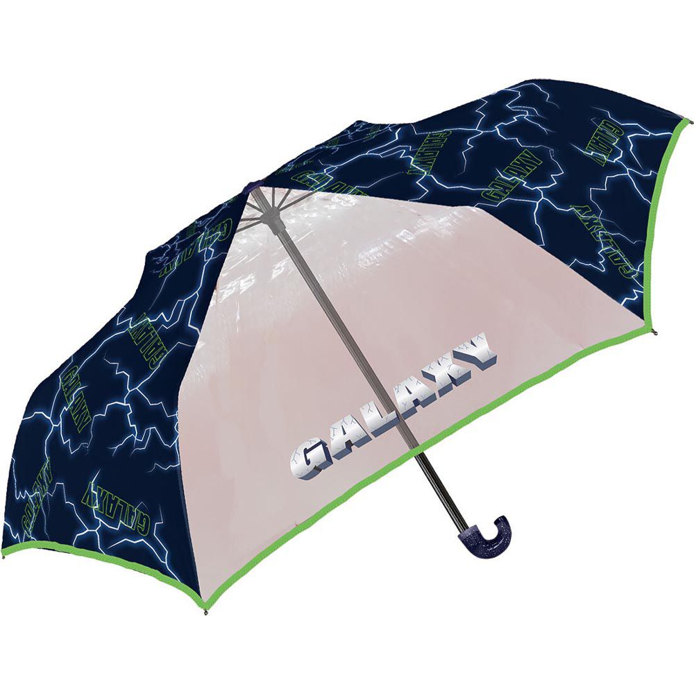 日本中谷 - 輕量透明窗兒童雨傘/折疊傘-閃電-深藍 (55cm(身高130cm以上))