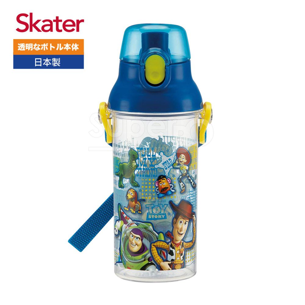 日本 SKATER - 兒童直飲透明水壺 (480ml)-玩具總動員-藍