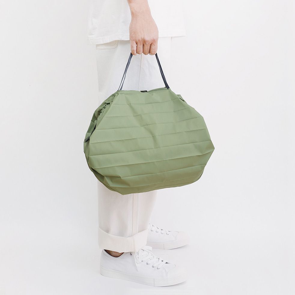 日本 MARNA - Shupatto 秒收摺疊購物袋-五週年限定升級款-森林綠 (M(30x35cm))-耐重5kg / 15L