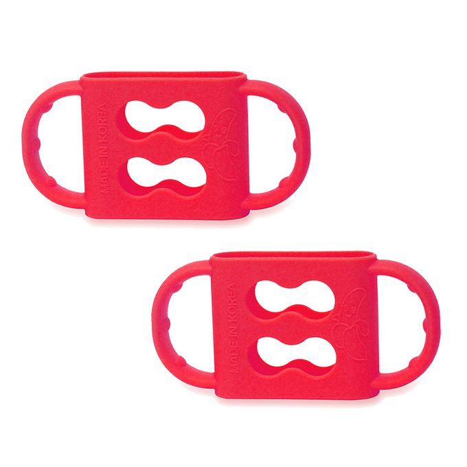 正韓 hibee - 奶瓶/水瓶防滑矽膠手把/把手(小款)_蘋果紅-HSBH1R2(兩入)