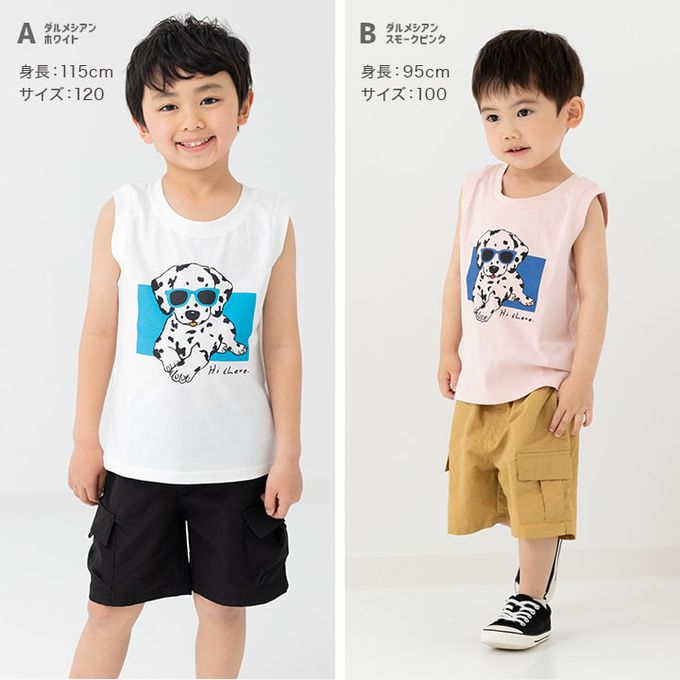 日本 Chil2 - [超低價] 100%棉 童趣印花背心上衣-彩虹-奶油白