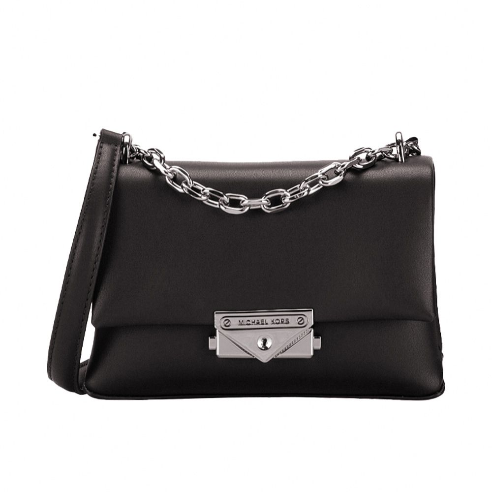 防刮皮革素色肩背斜背包 (黑)