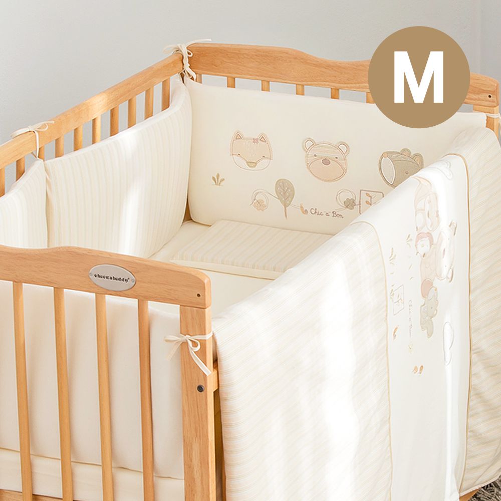 有機棉五件式床組/寢具組-M(寶寶寢具 寶寶床組 嬰兒床組 嬰兒寢具組)