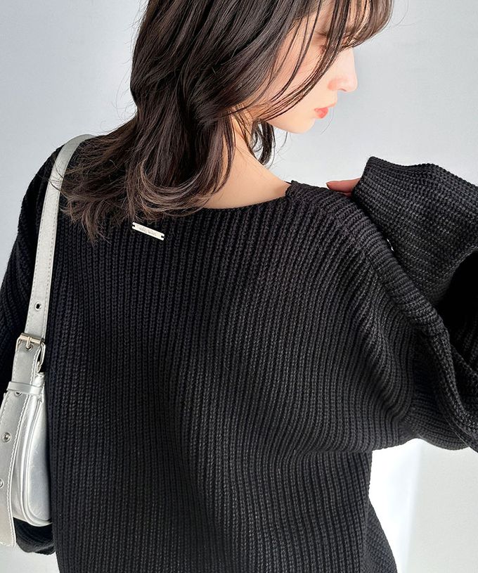 日本 Classical Elf - mily bilet 前後2way氣質粗針織上衣-粉