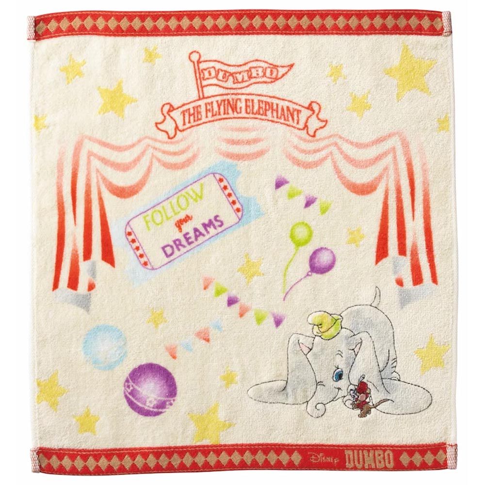 日本千趣會 - 迪士尼 防臭抗菌方巾/手帕-小飛象 (34×36cm)