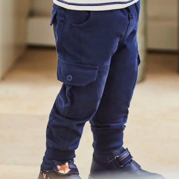 英國 JoJo Maman BeBe - 100%純棉2入組工裝褲-藍綠