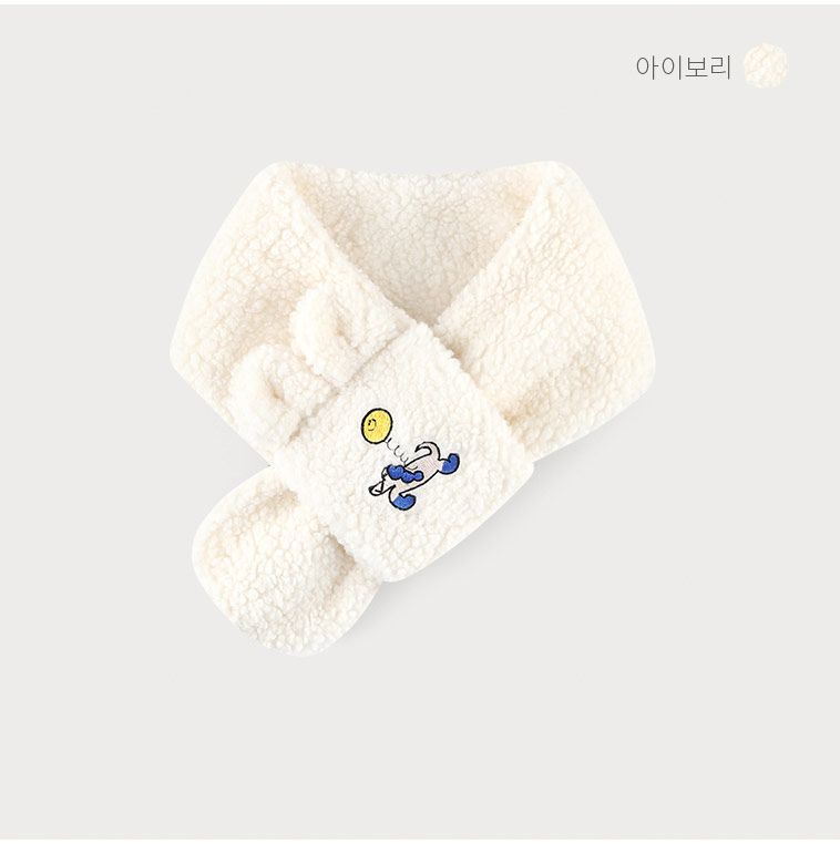 韓國 milk mile - 玩具狗狗搖粒絨圍巾-咖啡