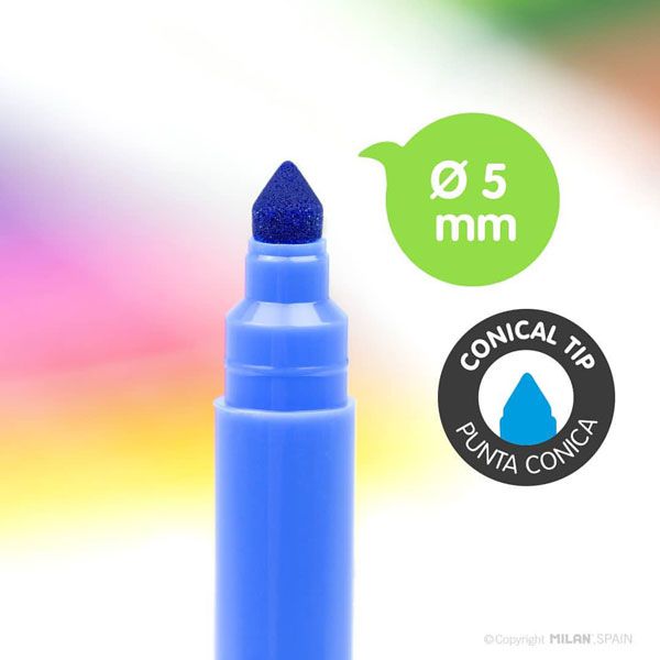 MILAN - 兒童可水洗彩色筆_細筆桿12色