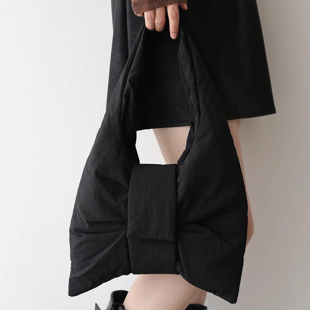 大蝴蝶結造型柔軟2way側背/手提包-黑