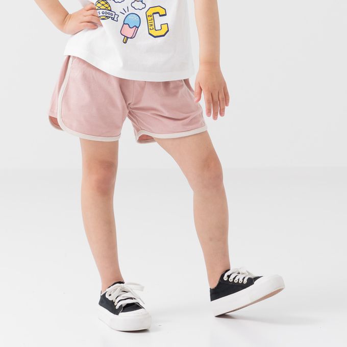 日本 Chil2 - 純棉運動風俏皮滾邊短褲-薄荷綠