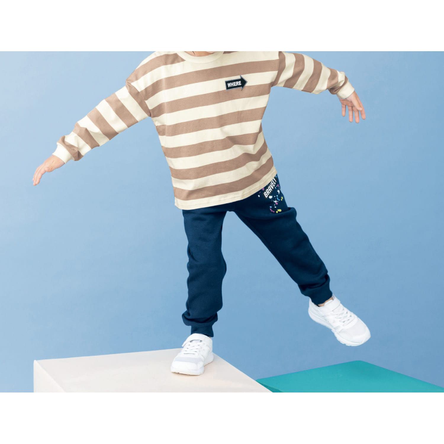 日本千趣會 - GITA 純棉束口休閒長褲-紫格紋