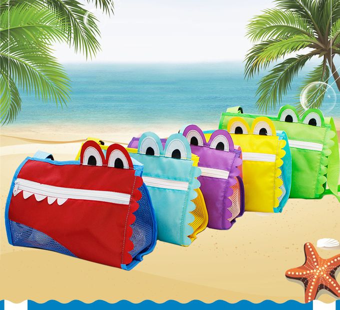 立體造型兒童斜背玩沙包-鱷魚-藍色 (20x23cm)