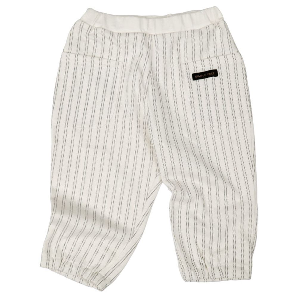 7分褲-側邊口袋-象牙白色