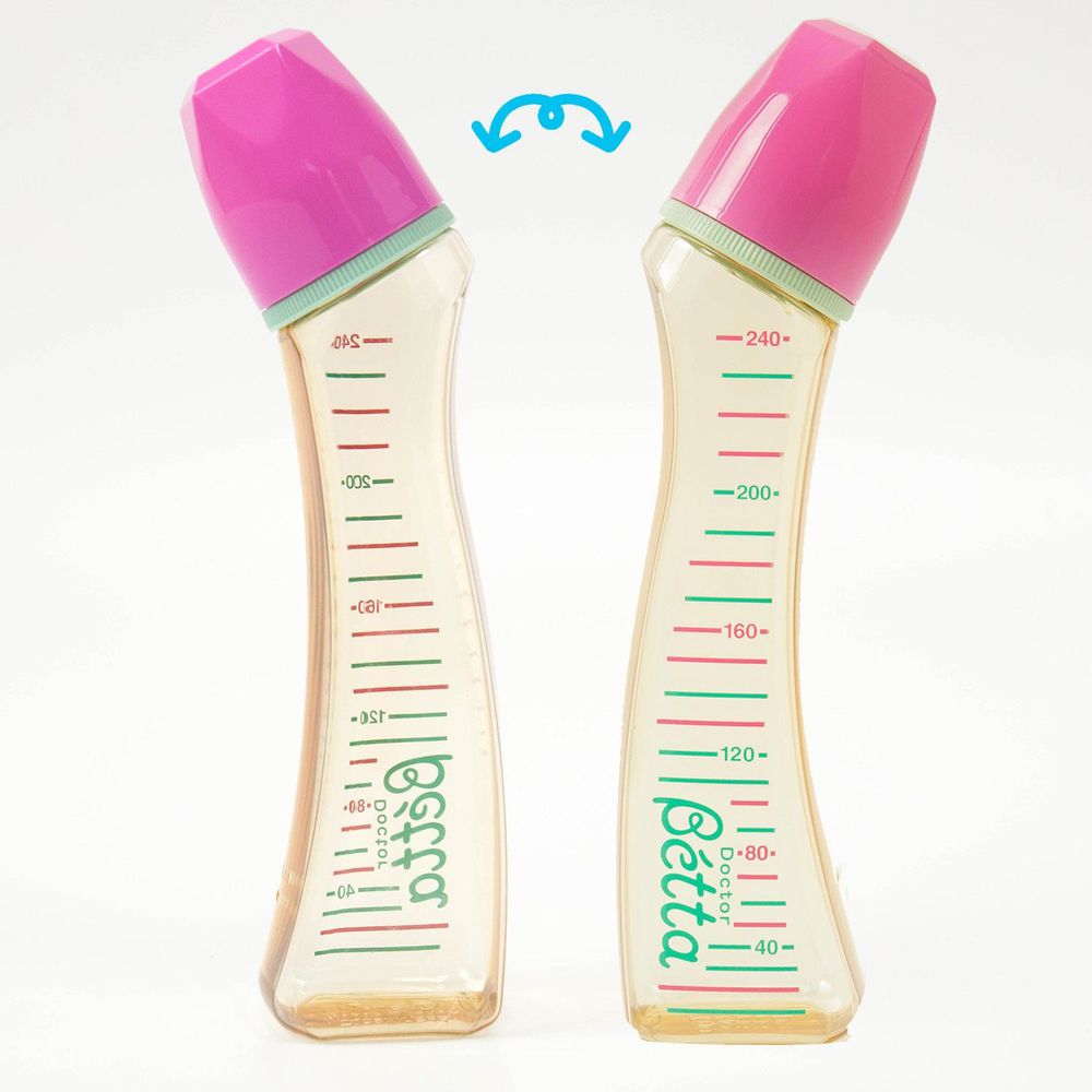日本 Bétta - 手作防脹氣 PPSU 奶瓶-Jewel-附專屬奶嘴 (圓孔 [0個月新生兒起])-S2M-240ml