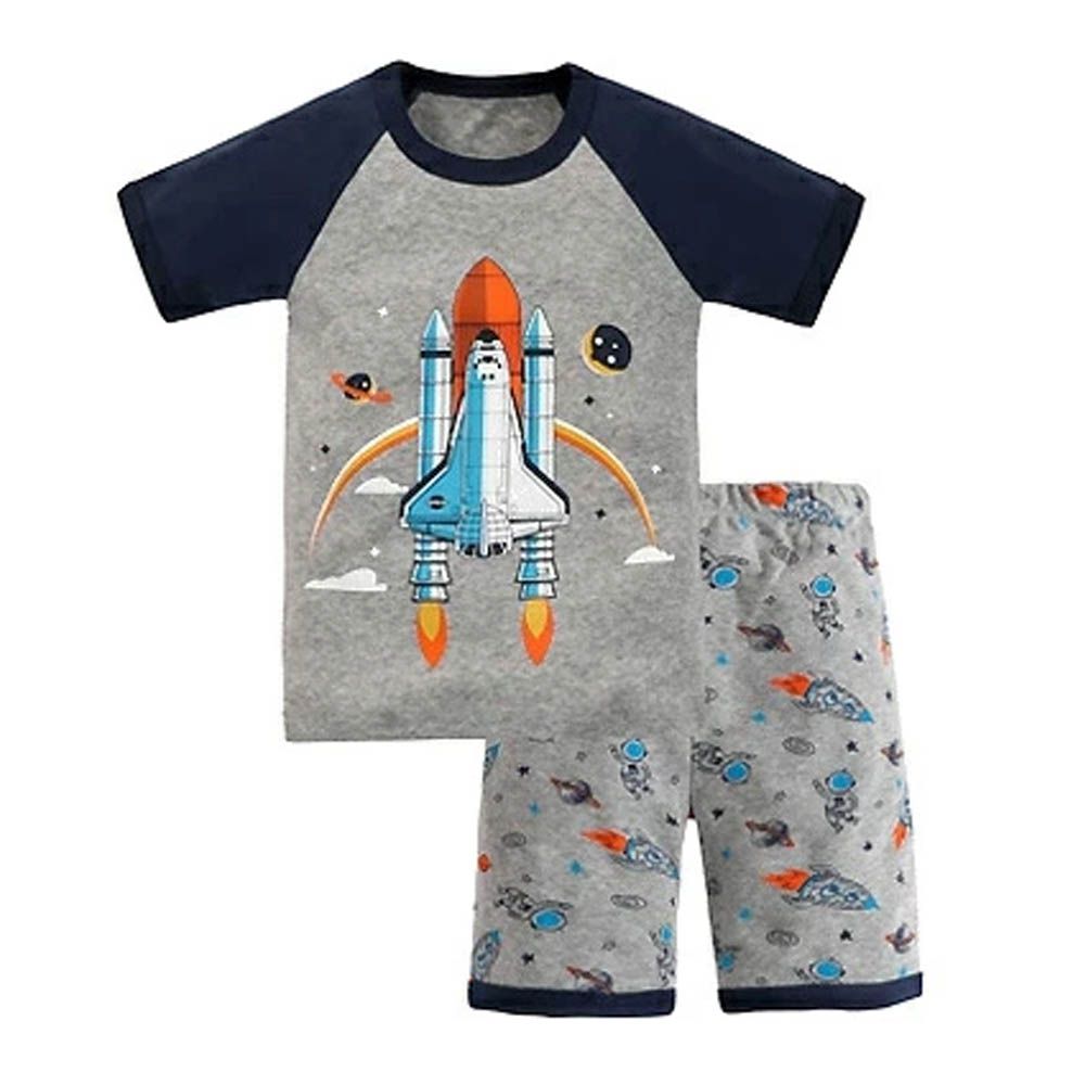 100%棉 舒適短袖睡衣/家居服-火箭-灰