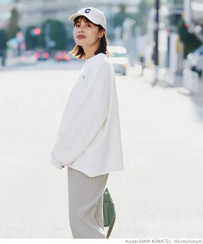 日本 COCA - 定番美式復古LOGO大學T-大人-肉桂棕