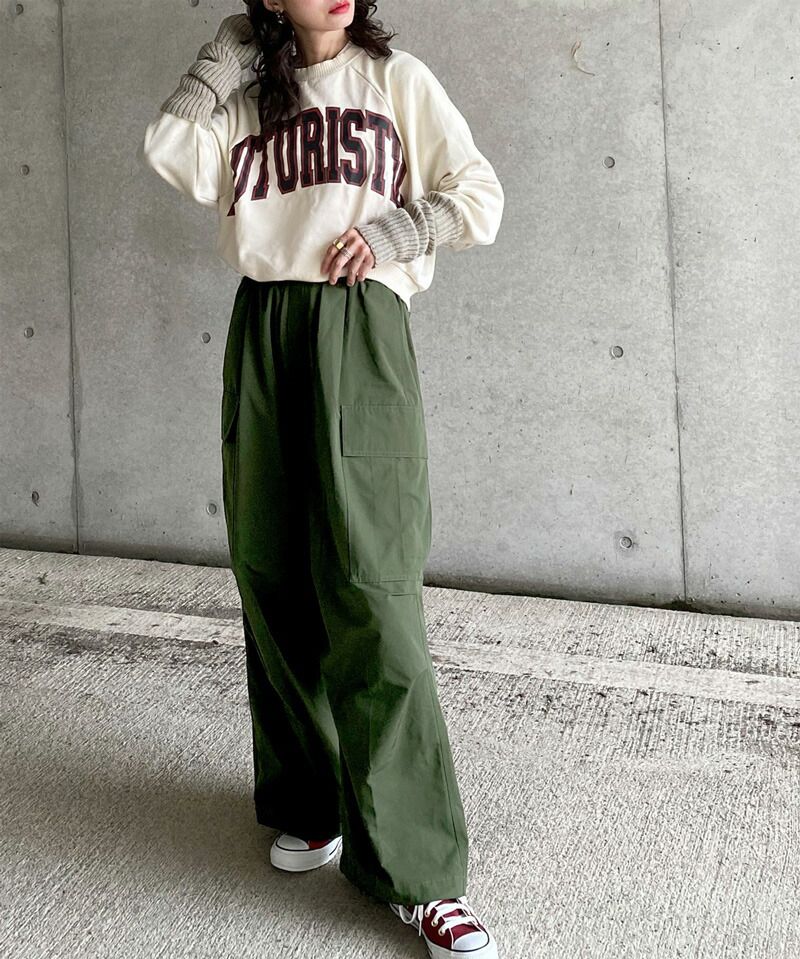 日本 Classical Elf - 美式休閒多口袋抽繩工裝褲-軍綠