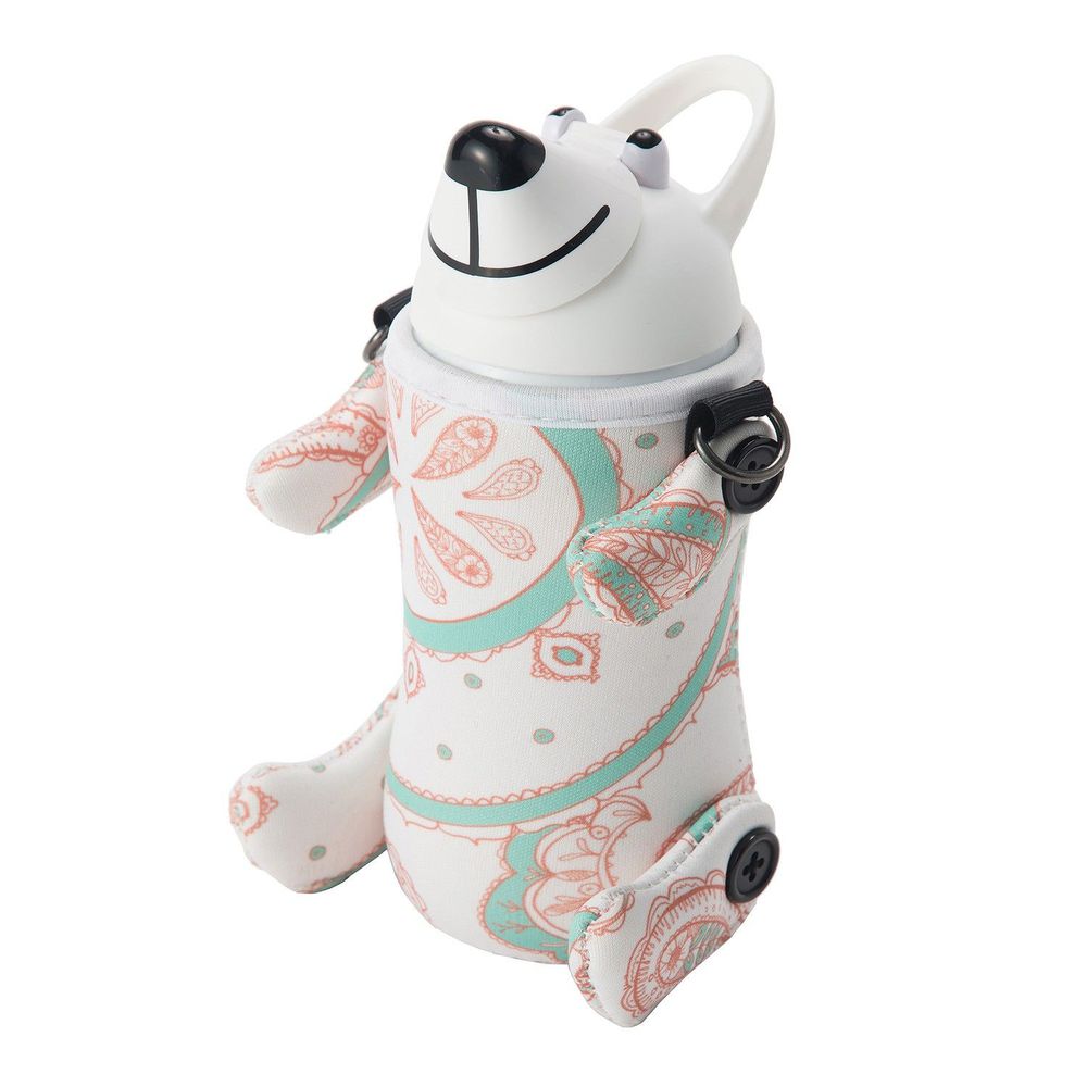 日本Thermo mug - 動物造型不鏽鋼水壺-白色轉轉熊 (380ml)