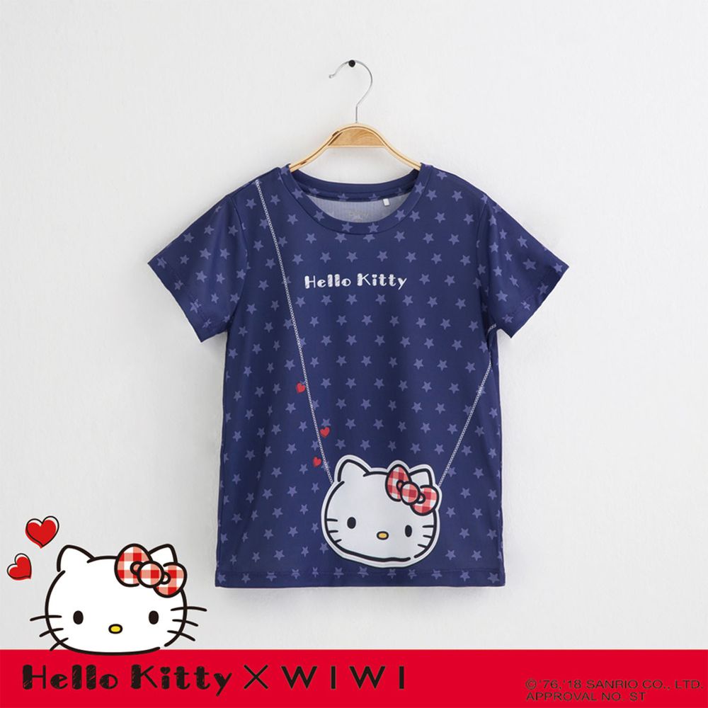 WIWI - 短版-包包Hello Kitty防曬排汗涼感衣-童-湛海藍