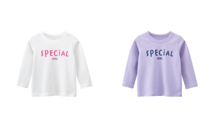 純棉長袖上衣-字母Special-白色