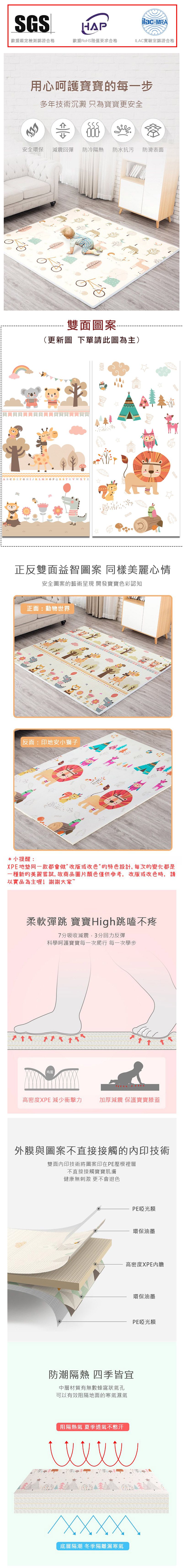 i-Smart - 兒童安全地墊-XPE爬行墊卷桶裝-(148x145cm/厚2cm)