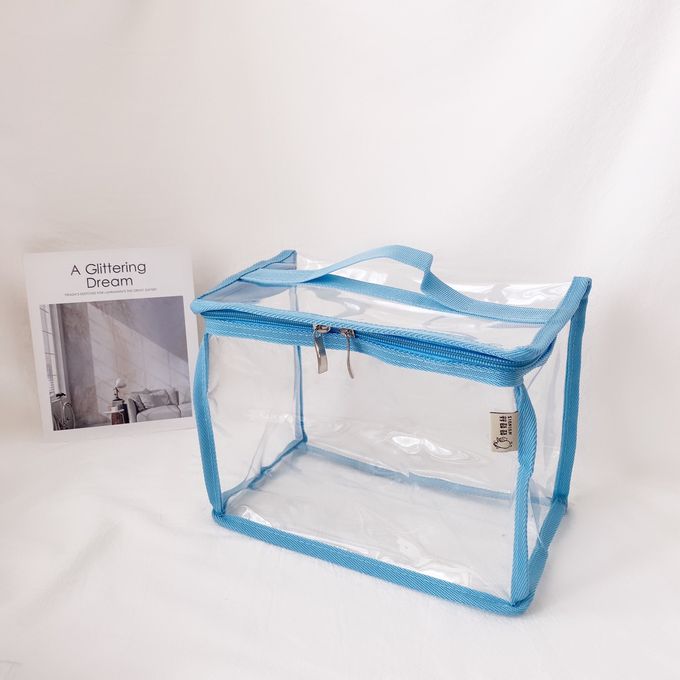 妞妞絲 - 透明收納袋-玫瑰煙粉 (S)