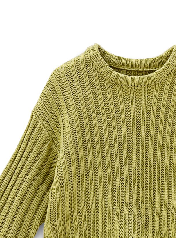 日本 GRL - 圓領坑條短版針織上衣-深灰 (F)