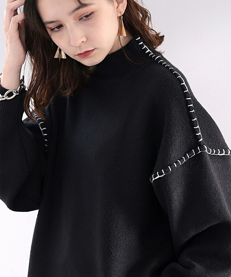 日本 Classical Elf - 復古粗縫線針織毛衣-肉桂橘