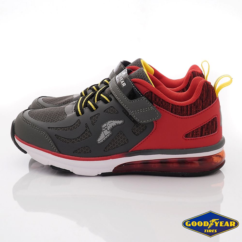 GOODYEAR - 固特異氣墊慢跑童鞋(中大童段)-運動鞋-灰紅