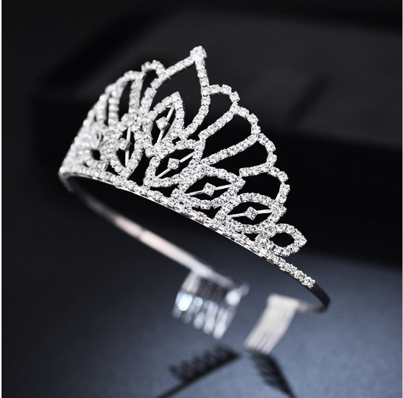 love, charlotte - 水鑽精緻公主皇冠髮箍-銀色+白水鑽