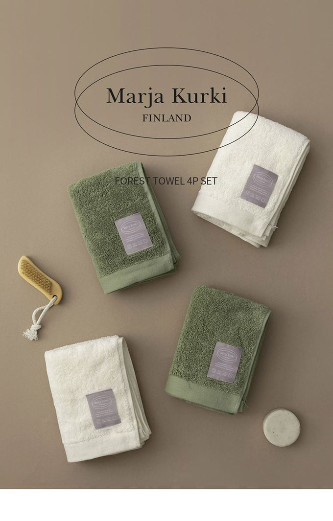 韓國 SSUEIM - 韓國製100%純棉飯店毛巾禮盒4件組40x80cm-FOREST款