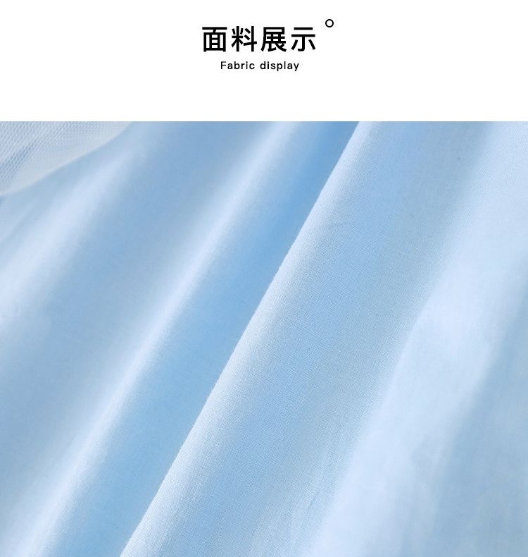 公主風娃娃領網紗洋裝-雪花寶石-淺藍色