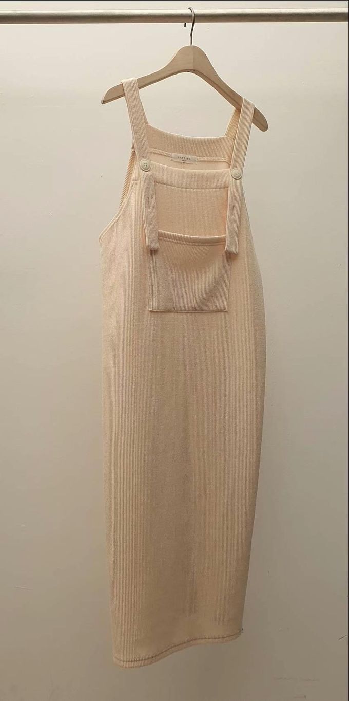 韓國 LANDING - 慵懶感細肩連身背心洋裝-粉橘 (FREE)