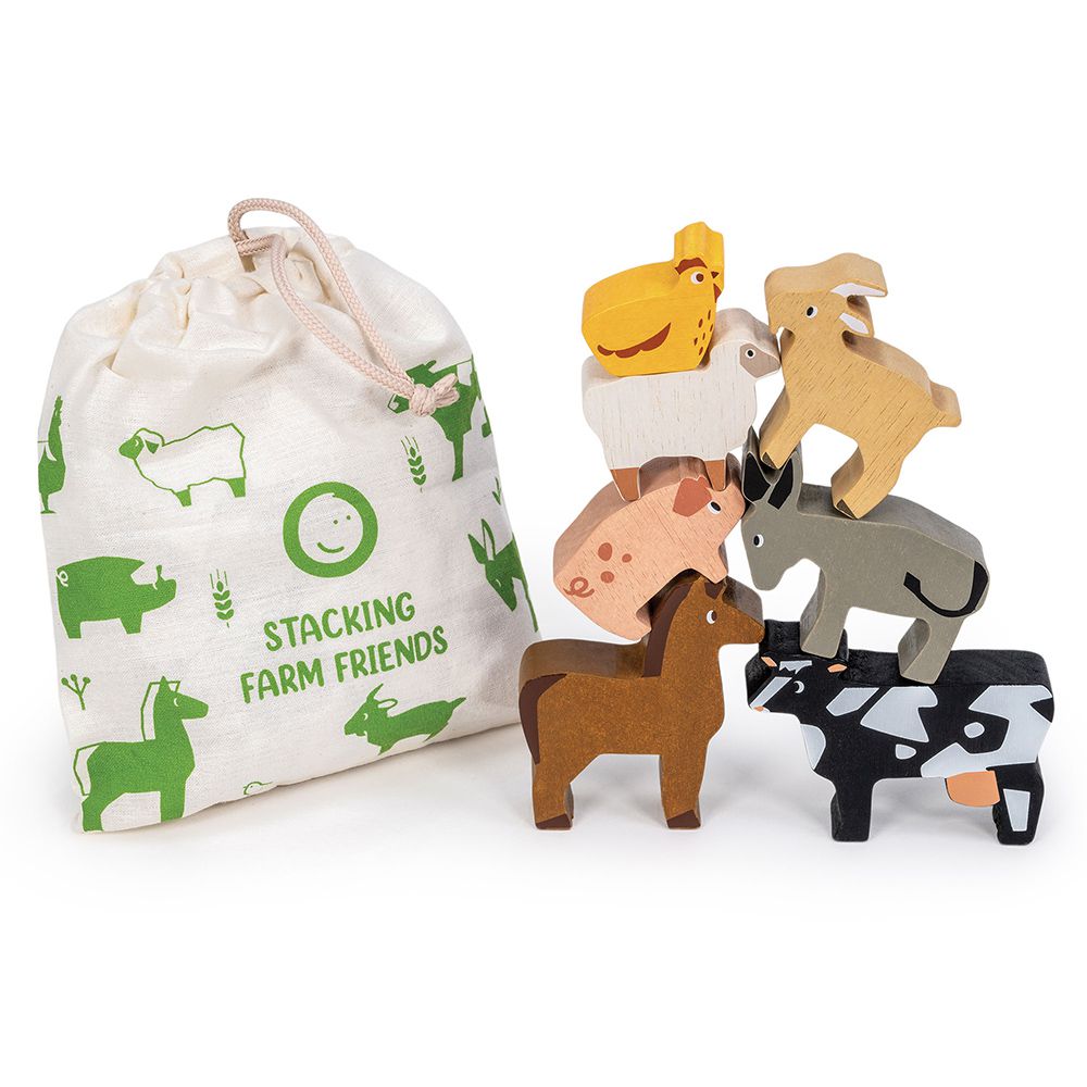 農場動物疊疊樂(木製玩具/教育益智/積木)