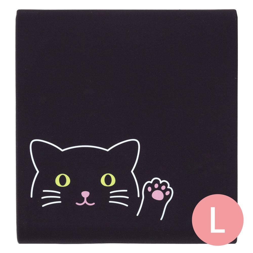 日本文具 LIHIT - 便條紙收納盒(附便條紙)-黑貓 (L(方形*1))