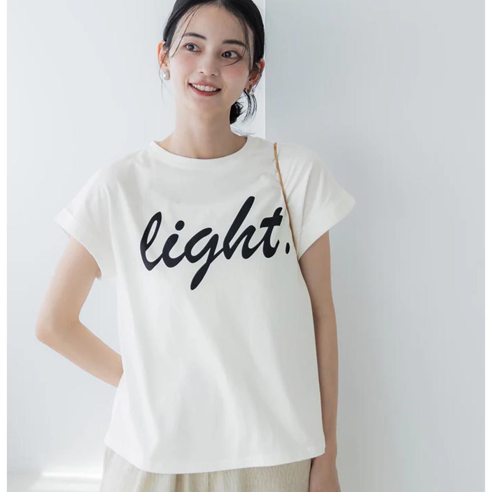 日本 COCA - [大人]英文標語圓領短袖上衣-light-白