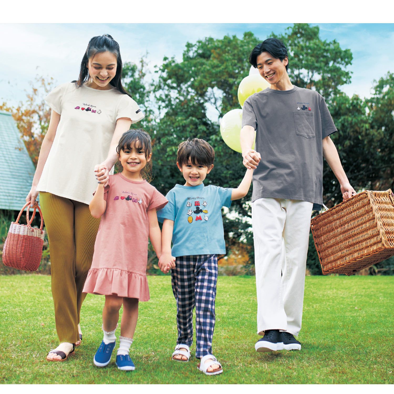 日本千趣會 - 迪士尼印花荷葉袖上衣(大人款)-米妮-白