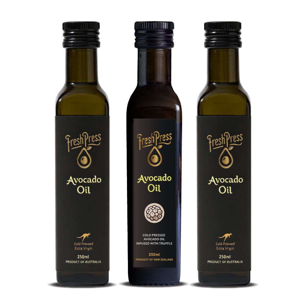 FreshPress頂級冷壓初榨酪梨油-原味2+松露1-250mlx3